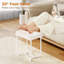 Tabouret de coiffeuse en cuir de polyuréthane avec pieds en arc et banc multifonctionnel en mousse haute densité de 20 pouces