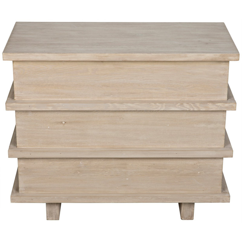 Bergamot 3 - Drawer Solid Wood Dresser, Gray Wash Wax