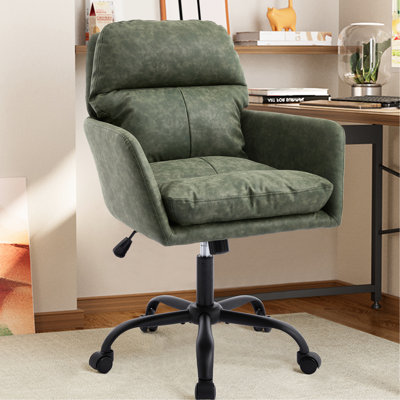 Chaise à hauteur réglable pour bureau, chambre et autres pièces, revêtement en similicuir PU, structure métallique haute résistance, assise confortable rembourrée de mousse, largeur 58,4 cm, hauteur du cadre 102,9 cm.