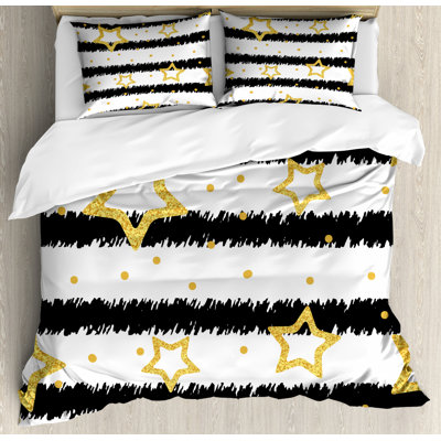 Stars Modern & Contemporary Striped Duvet Cover