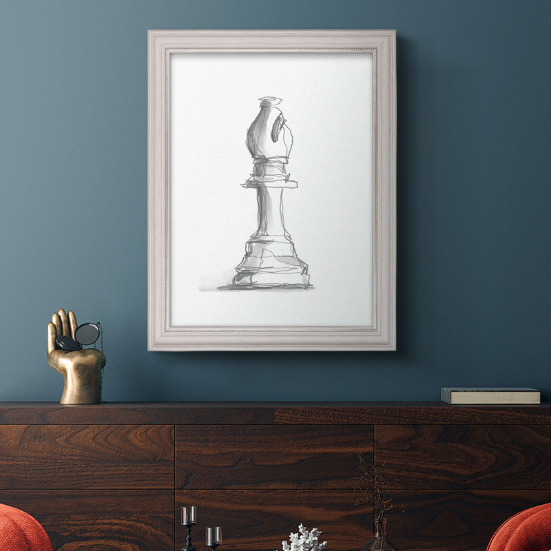 Étude d'échecs IV, H 25 po x l 21 po x P 2,5 po