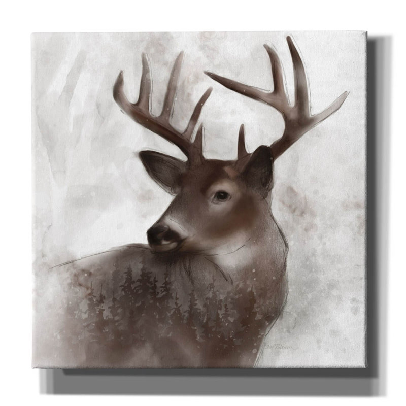 «Epic Graffiti 'Forest Deer» par Carol Robinson, art mural sur toile, H 26 po x l 26 po x P 1,5 po