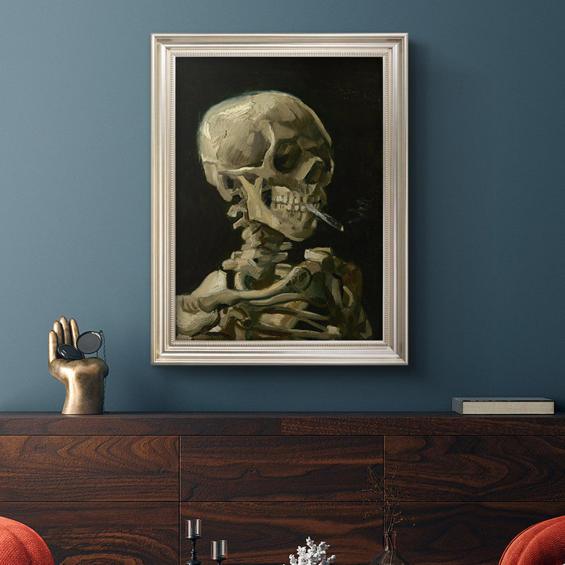 «Skull of a Skeleton with Burning Cigarette», reproduction d'un seul cadre photo sur toile, H 20 po x l 16 po x P 2,5 po