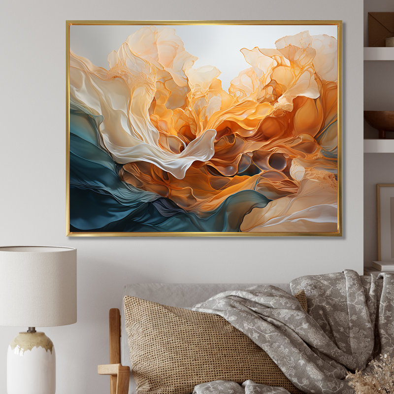 Canyon Antelope liquide Art I - décoration murale Canyon, H 12 po x l 20 po x P 1 po, Cadre flottant doré