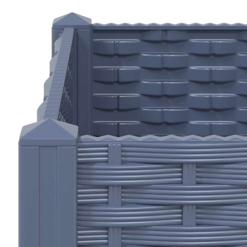 Dakota Fields Raised Bed Polypropylene, Blue Grey, 38cm H x 160cm W x 40cm D