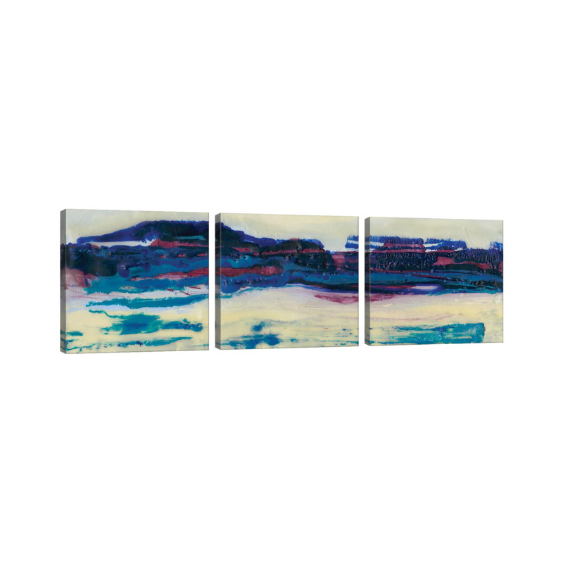 «Vibrant Horizon I», ensemble d'art mural sur toile tendue (ensemble de 3)