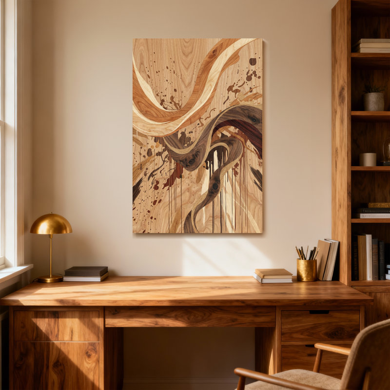 Abstract Wood Grain Abstract Art Pattern Print, 18" H x 12" W