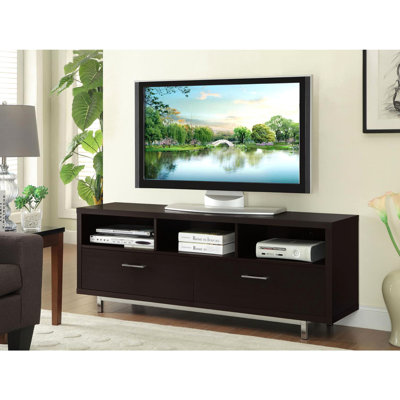 Cappuccino 60-Inch Tv Stand With Drawer And Open Storage - Classy Contemporary Holder Spacious Design