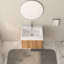 Meuble-lavabo mural couleur 24 po avec lavabo intégré Color, conception pour espaces compacts, esthétique moderne, évier, fabrication en contreplaqué, poignées, finition flottante sans tracas, style minimaliste-121114257
