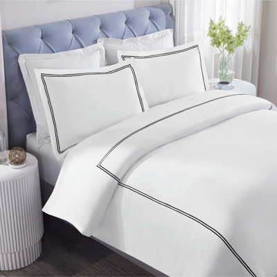 Ensemble de housse de couette brodée de 3 pièces en coton Fieldstone par Superior