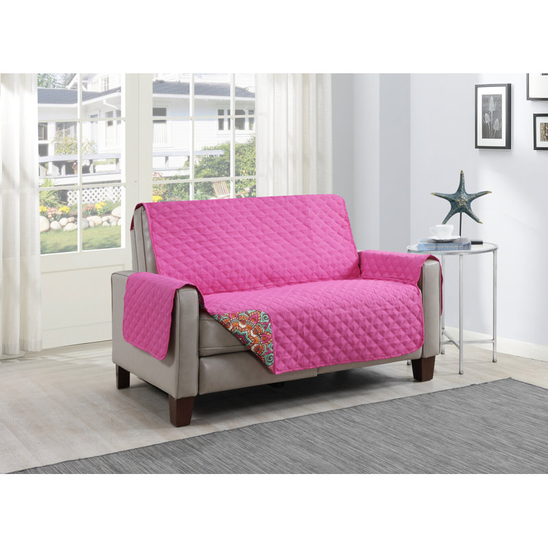 Housse pour causeuse à coussins en T Tamara Furniture Protector, Orange / fuchsia