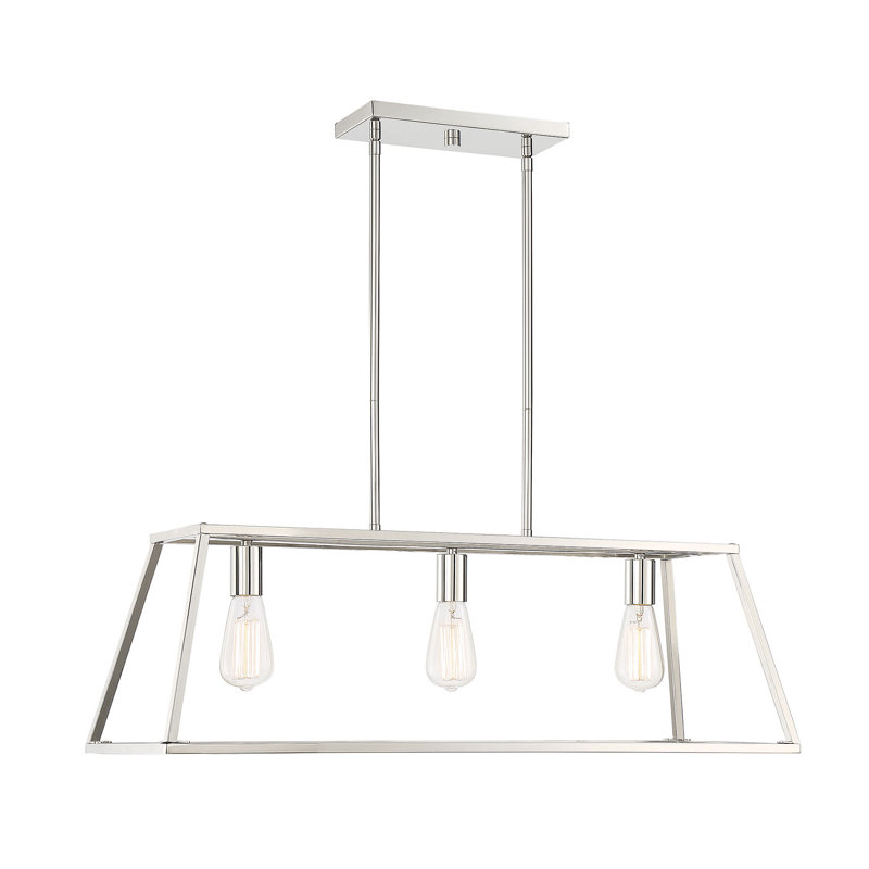 3 - Light Kitchen Island Pendant, Nickel