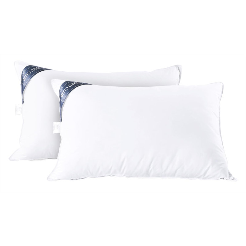 Duck Feather & Down Pillow Pair 48x74cm, Soft Support Bed Pillows with Breathable Cover for Everyday Comfort