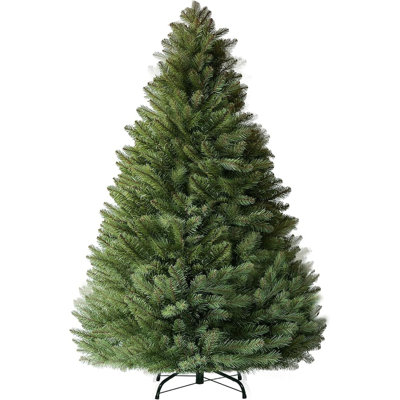 Sapin de Noël artificiel de 1,80 m (6 pieds) en pin de qualité supérieure, non illuminé, avec support pliable