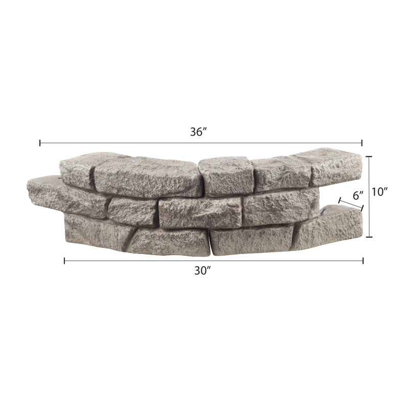 10'' H x 36'' W Brown Polyethylene Plastic Landscaping Rock