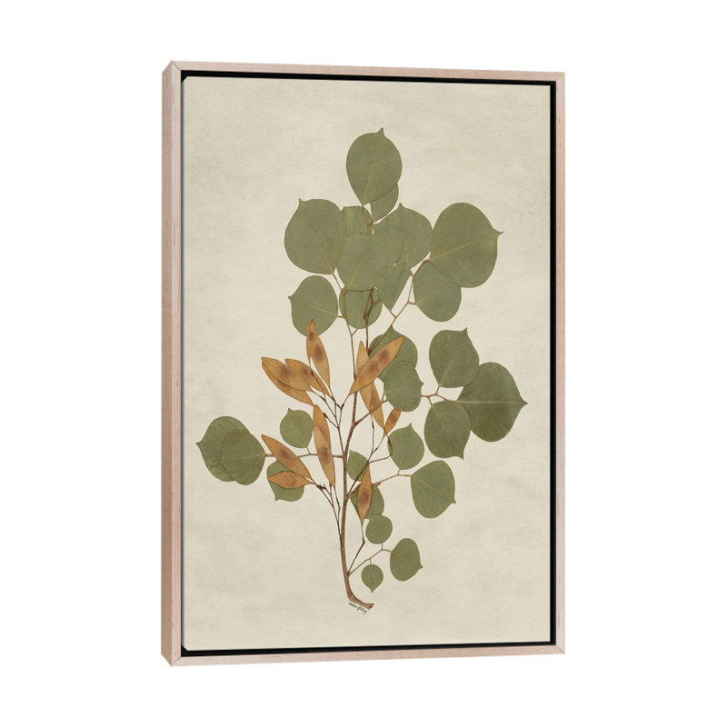 Botanical Leaves III, 152.4 cm H x 101.6 cm W x 4.445 cm D, Natural Wood