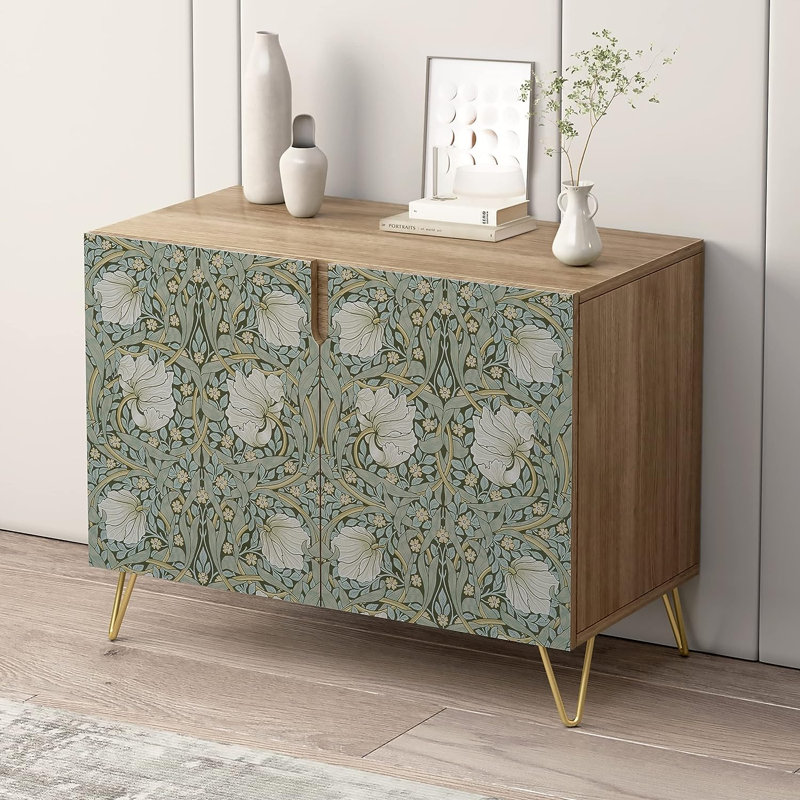 35'' Sideboard, Vintage Flower Green
