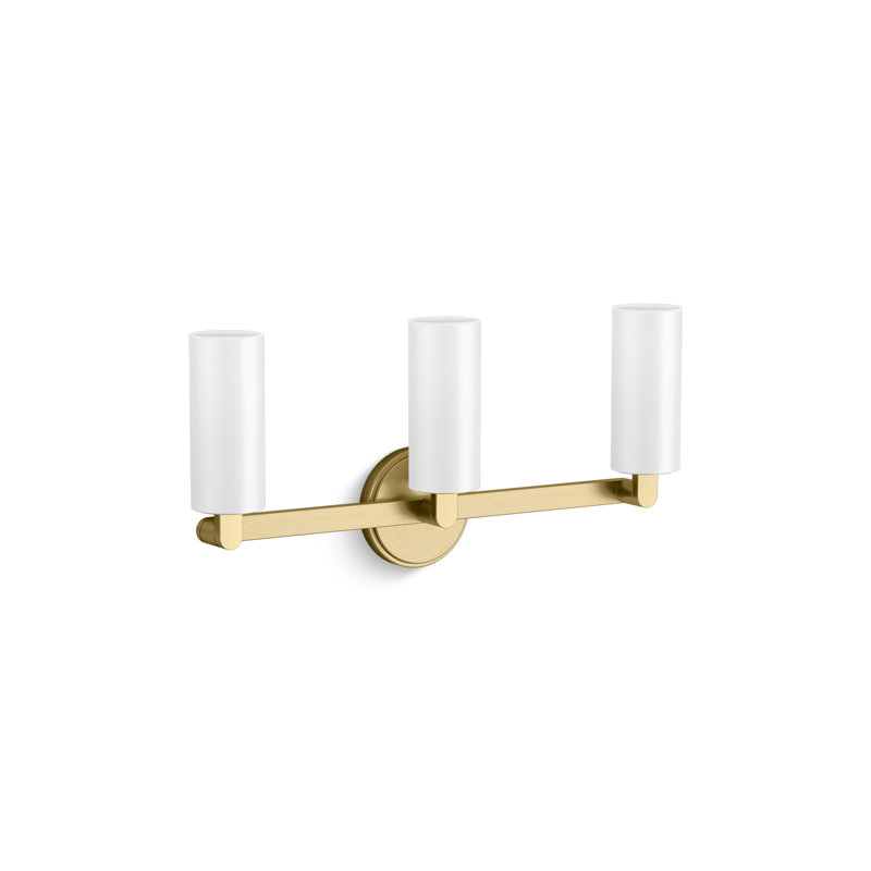 Crue Three-Light Sconce, Brushed Brass