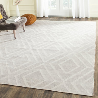 Nylah Solid Colour Wool Hand Woven Area Rug