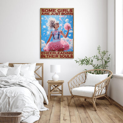 Alreem Just Born With Cheerleading - 1 pièce, reproduction d'art graphique sur toile tendue