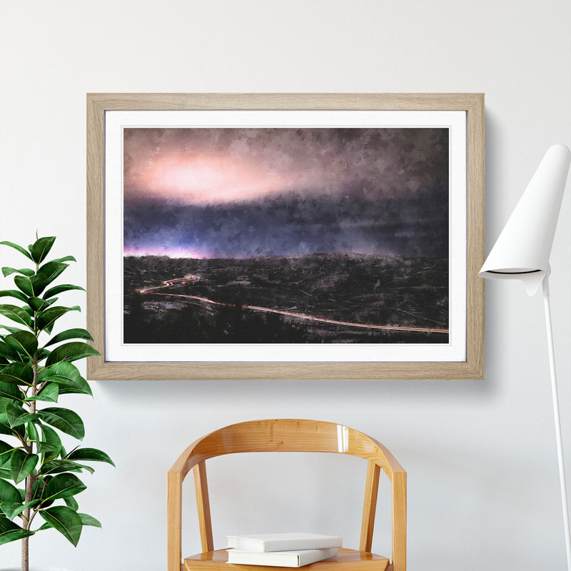 Utah at Night - Picture Frame Painting, Oak Framed, 48cm H x 65cm W x 2cm D