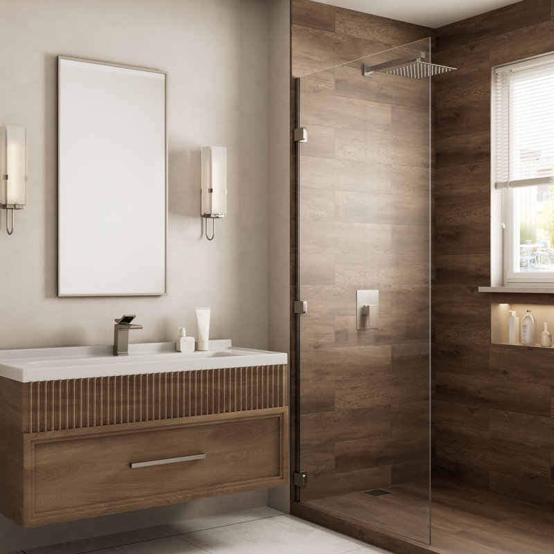 Pomme de douche Crozet avec valve à pression équilibrée, robinet de douche mural à fonction unique de 10 pouces 1,8 gal / min