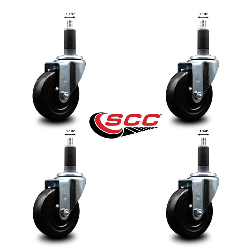 Ensemble de roulettes extensibles en caoutchouc souple de 1-1 / 8 po SCC