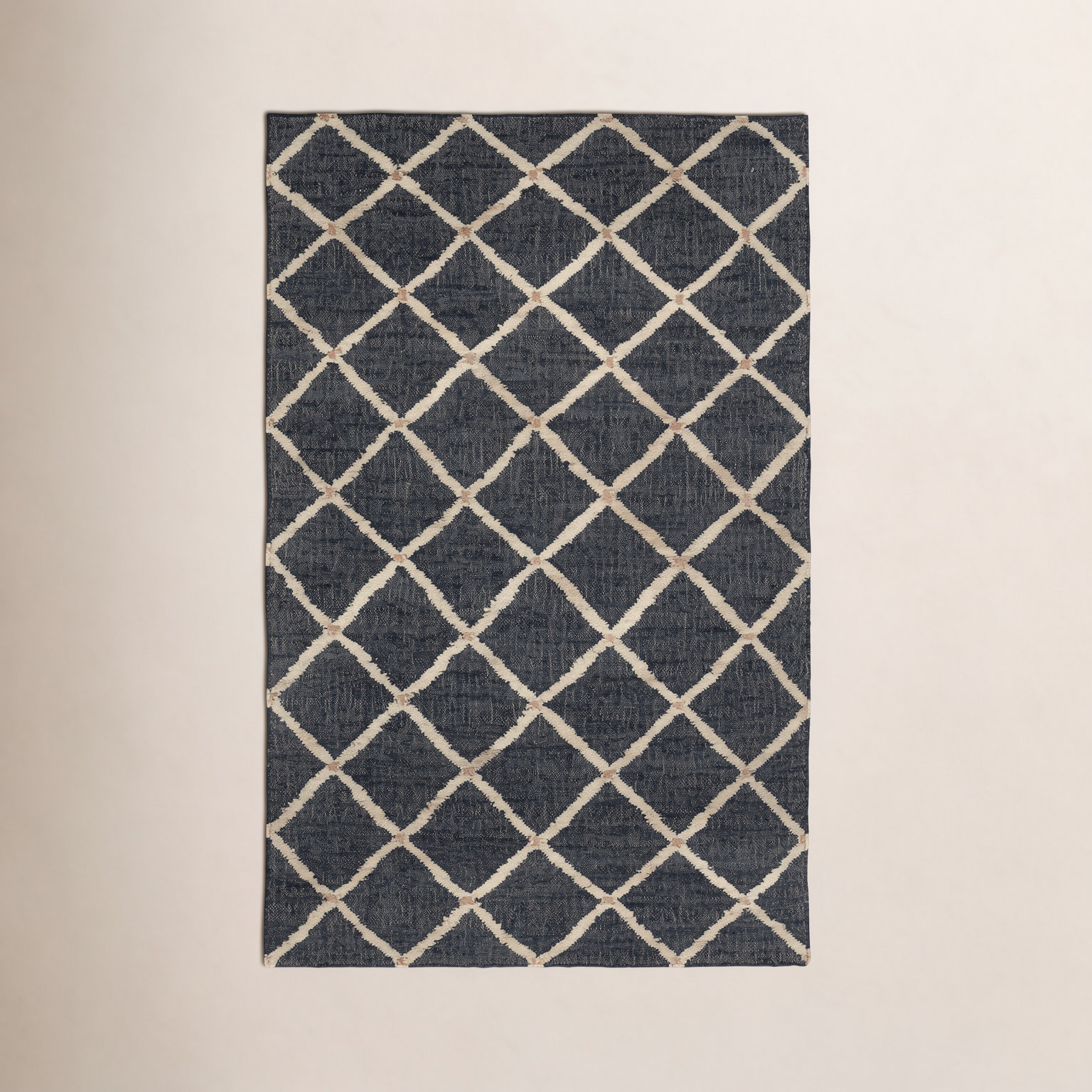 Kali Natural Flatweave Geometric Jute Rug, Rectangle 5' x 8', Black/Ivory