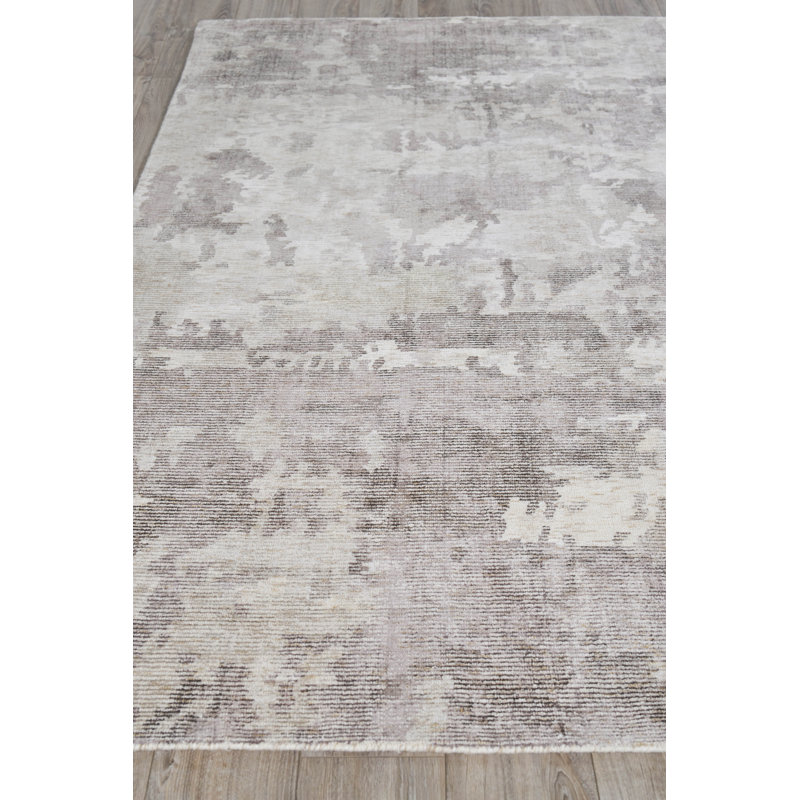 Abstract Area Rug in Brown, Rectangle 10' x 14'