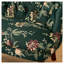 Fauteuil d'appoint rembourré à motif floral vert, dossier capitonné et pieds en bois massif