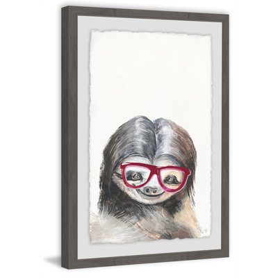 Nerdy Sloth - Single Picture Frame Painting