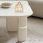 Table basse en L 34,7 po moderne, finition blanche, peinture multicouche, construction, espace pour la vie en appartement, construction améliorée, porteuse, facile à assembler
