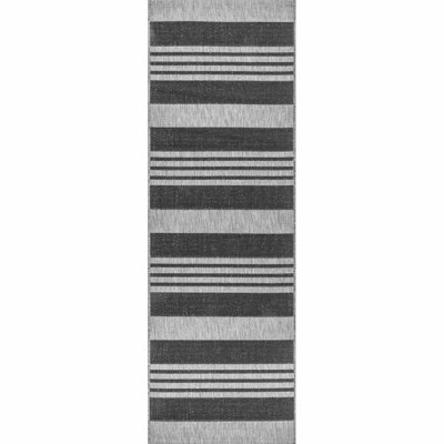 Hawkes Striped Beige/Gray Indoor/Outdoor Rug