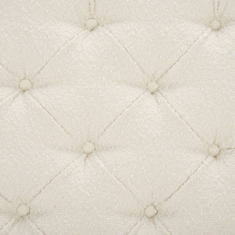 Bunny Velvet Ottoman, Ivory, Black