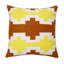 Oreiller à fermeture à glissière géométrique 100% coton jaune orange et blanc 20 po x 20 po Adobe