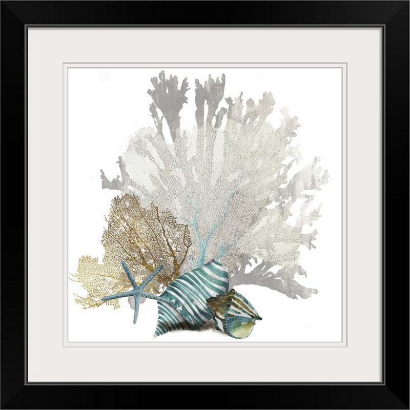 « Coral » par Aimee Wilson - reproduction d'impression sur toile tendue, H 20" x l 20", Impression encadrée, Noir