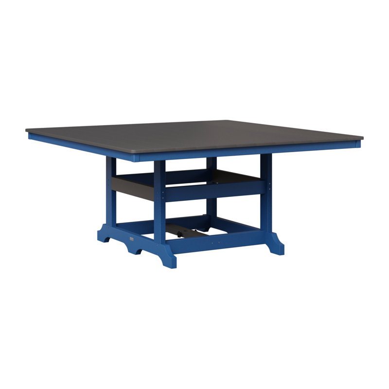 Garden Classic Outdoor Square Dining Table, Smoke Gray, Pacific Blue