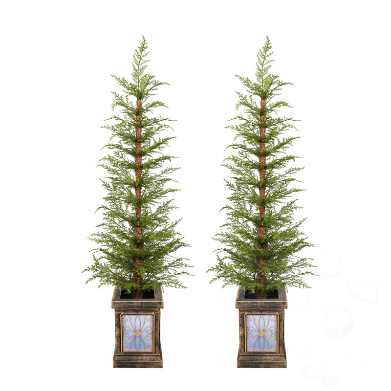 Ensemble de 2 pièces de Noël artificielles 4 pi avec matériau PE