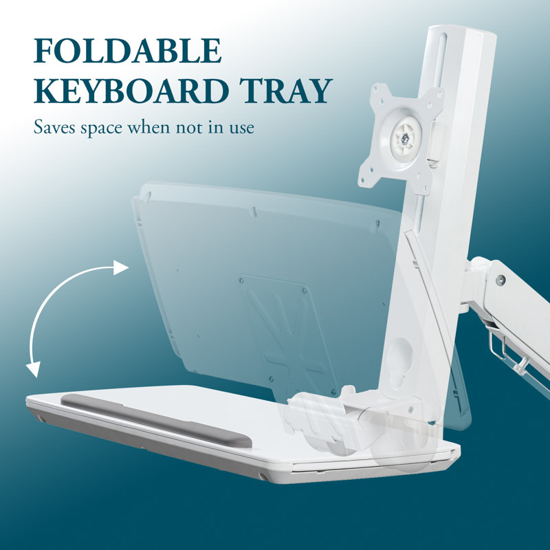 Adjustable Electronic Wall Mounts Stand With Keyboard Holder, Monitor Screen