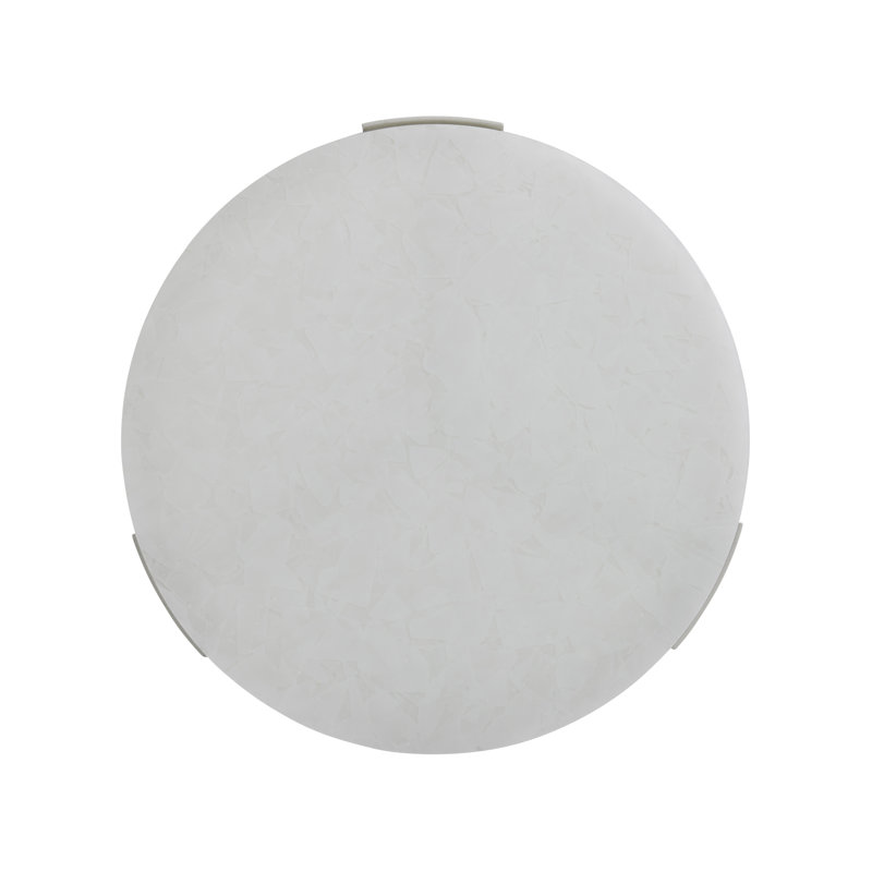 Seabrook Round White Aluminum & Wicker Outdoor Coffee Table