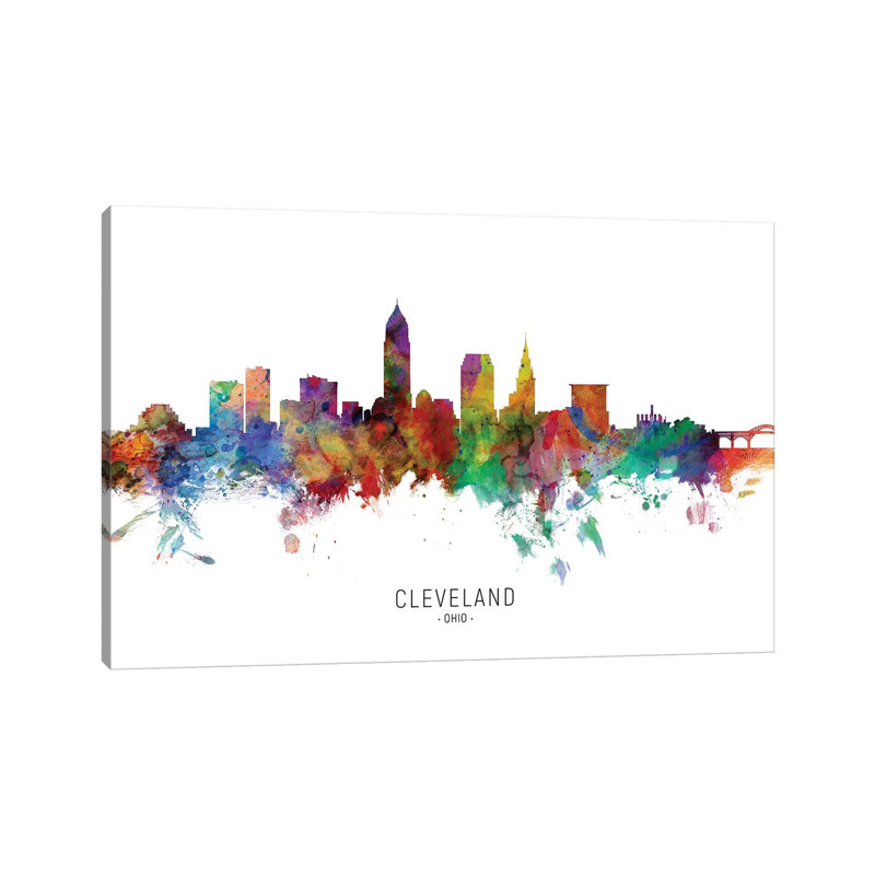 Cleveland Ohio Skyline by Michael Tompsett - Wrapped Canvas Print, 101.6 cm H x 66.04 cm W x 3.175 cm D
