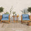 Ensemble de conversation en bois avec fauteuil et coussins-133252361