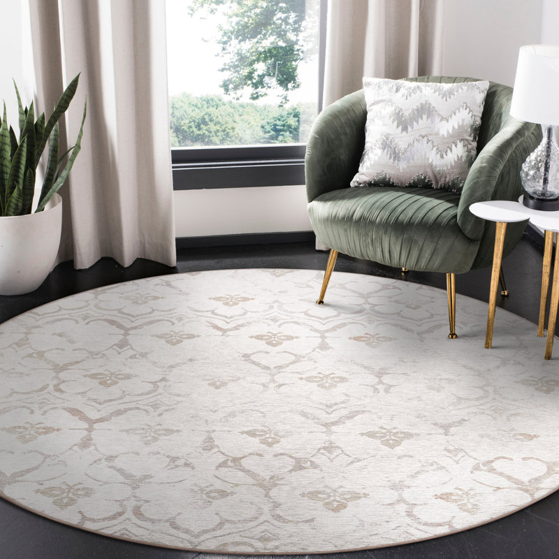 Tapis lavable ivoire My Magic Carpet Leilani - rond 6 pi