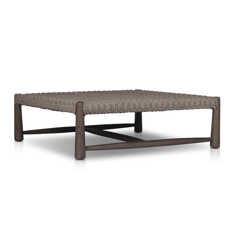 Savio Outdoor Coffee Table, Dark Textured Woven
