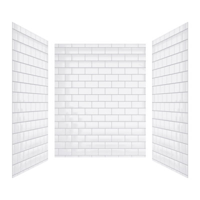 60"W 96"H 32"D Upgraded 0.2"thick SMC Shower Wall Surround, Glossy Surface, Quick Installation