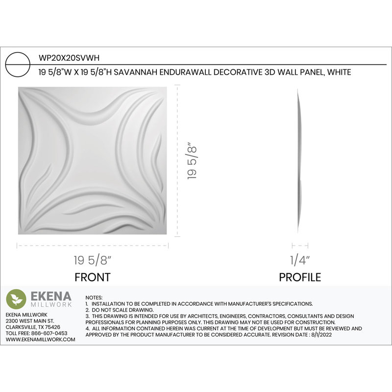 White Textured 3D PVC Wall Panels, 19.63" x 19.63", 50-Pack
