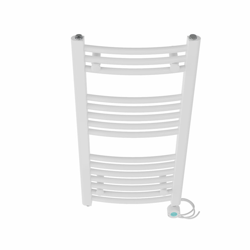Angelinna Curved Towel Rail Heated Towel Rails, 80cm H x 40cm W x 4.5cm D, White