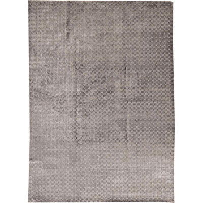 Tapis gris de haute qualité noué à la main