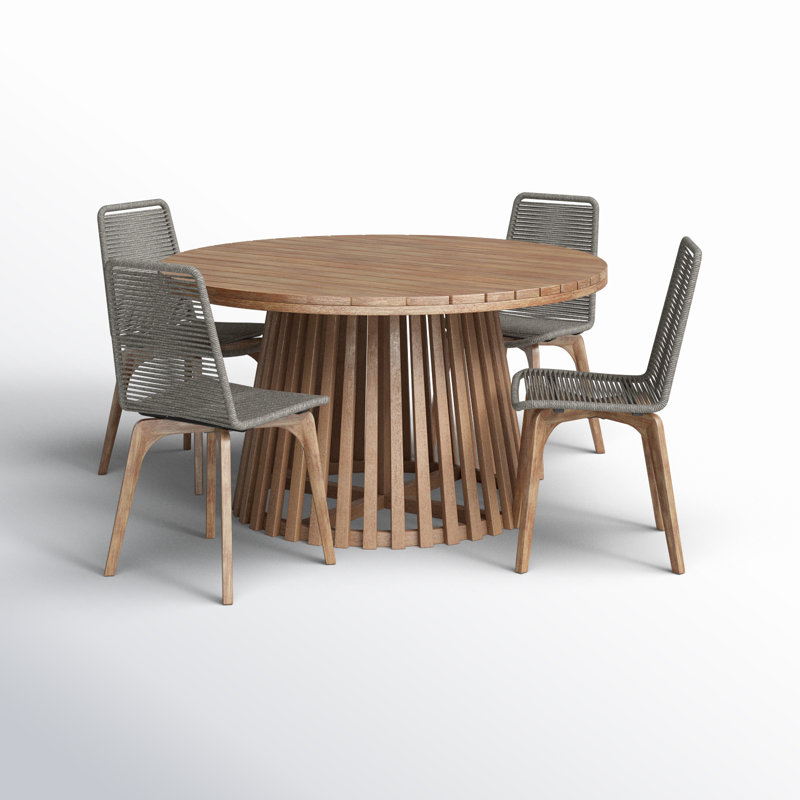 Bardolf 55'' Round 4 - Person Outdoor Dining Set