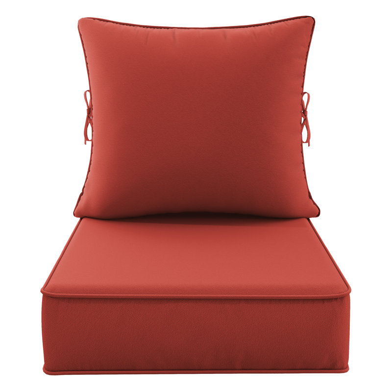 Outdoor 6.5" Thick Deep Seating Seat/Back Cushion, Brick Red